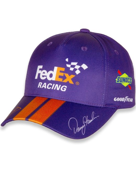 Joe Gibbs Racing Team Collection Orange Denny Hamlin FedEx Uniform Adjustable Hat at One Oz
