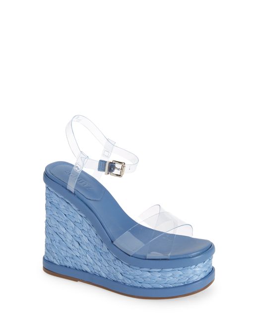 Schutz Caryne Platform Wedge Sandal in Transparente/Summer Jeans at