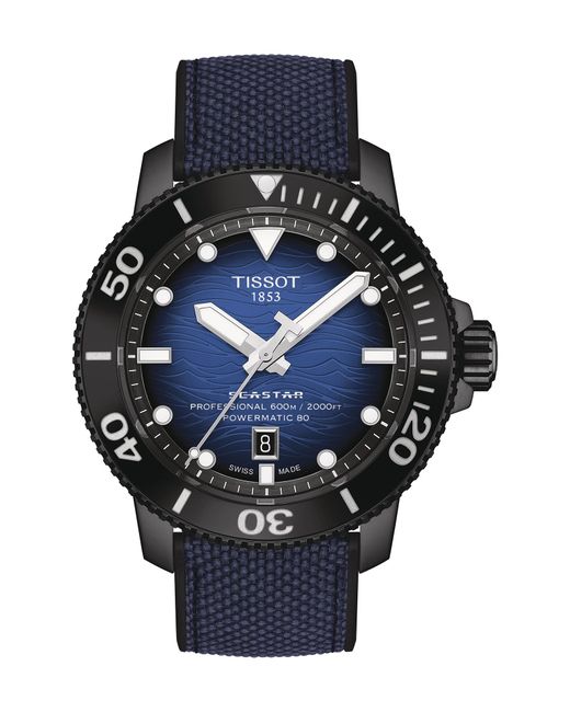 Tissot Seastar 2000 Professional Powermatic 80 Rubber Strap Watch 46mm in at