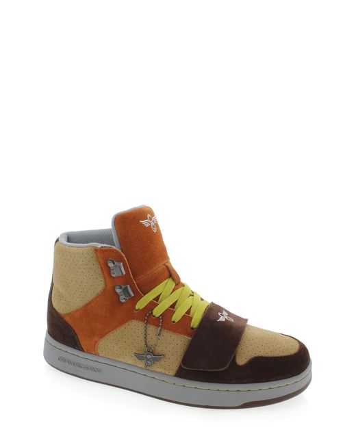 Creative Recreation Cesario Hi XXI Sneaker in Brown/Orange/Tan Multi at 7.5