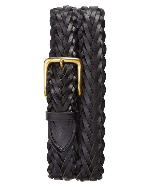 Drake's Woven Leather Belt in at X-Large Us