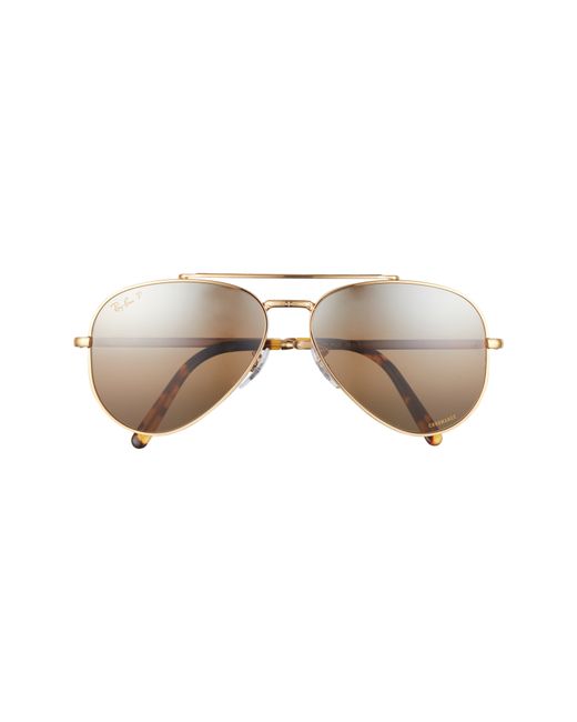 Ray-Ban 58mm Pilot Polarized Sunglasses in Legend Gold Grad Dark at
