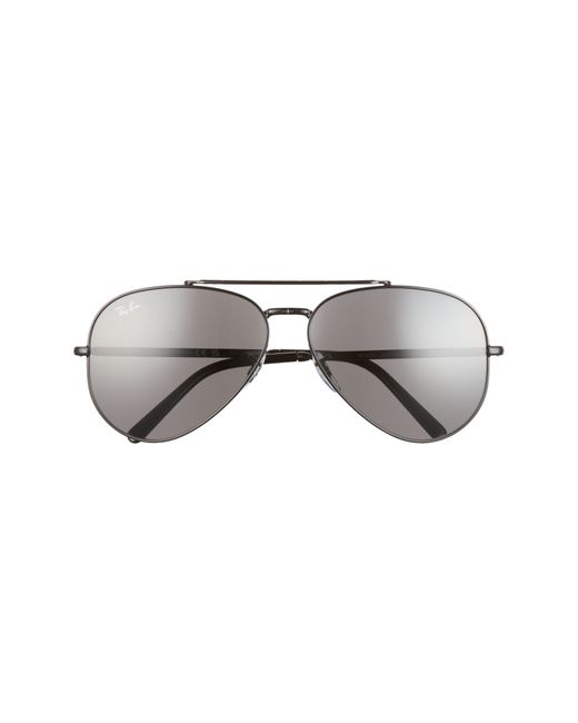 Ray-Ban 62mm Aviator Sunglasses in Black Dark Grey at