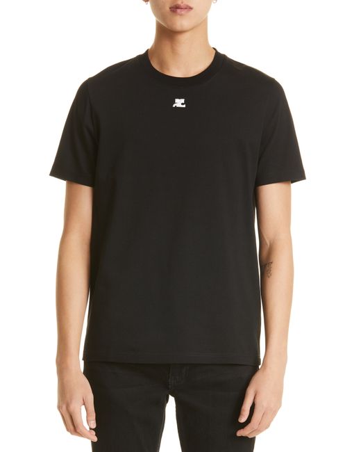 Courrèges Embroidered Cotton Logo Tee in at Small