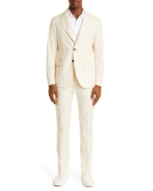 Massimo Alba Cotton Suit in Summer Sand at 38 Us