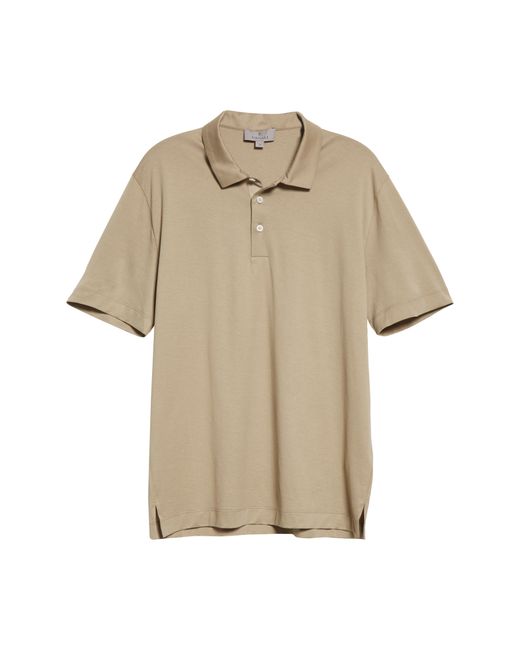Canali Short Sleeve Brushed Cotton Polo in at 40 Us