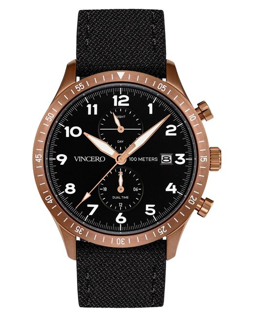 Vincero Altitude Chronograph Fabric Strap Watch 43mm in Copper/Matte at