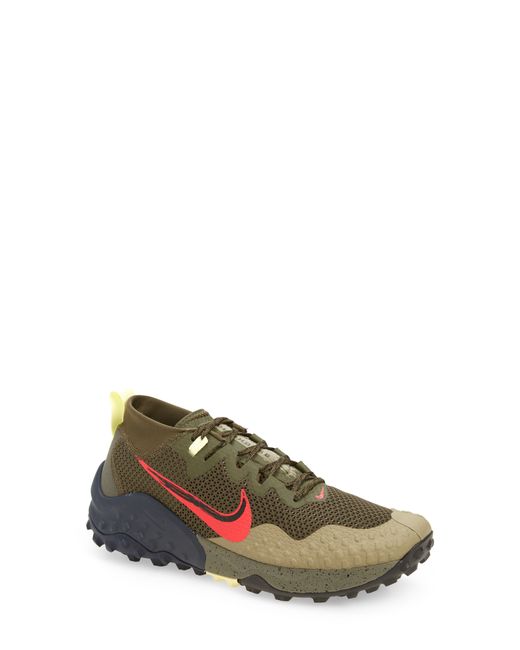 Nike Wildhorse 7 Trail Running Shoe in Cargo Siren Red/Olive at