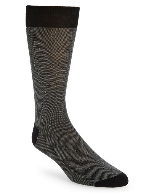 Canali Neat Textured Cotton Dress Socks in at