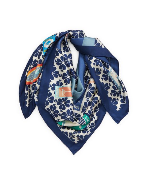 Kate Spade New York travel stickers square silk scarf in at