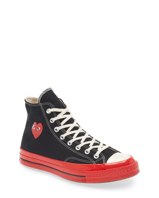 Comme Des Garçons Play x Converse Chuck TaylorR Hidden Heart Red Sole High Top Sneaker in at 12