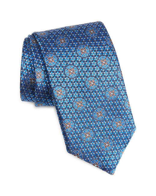 Canali Floral Medallion Silk Tie in at