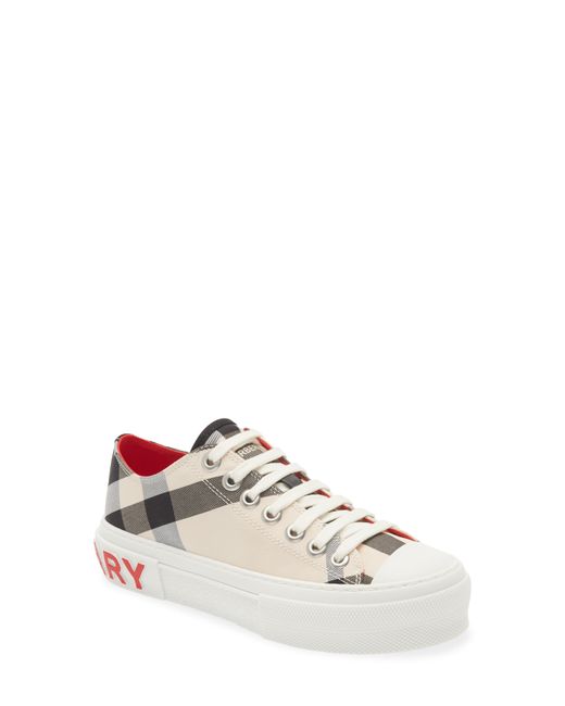Burberry Jack Check Low Top Sneaker in Buttermilk at 5Us
