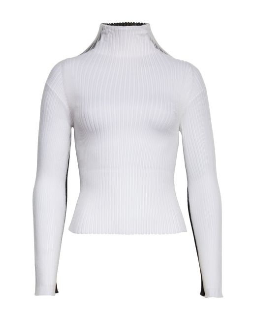 a. roege hove Sofie Ribbed Block Turtleneck Top in Black at Medium