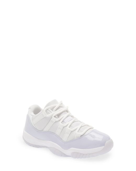 Jordan Nike Air 11 Retro Low Sneaker in White/Pure Violet/White at
