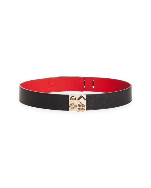 Christian Louboutin Carasky Leather Belt in Gold at