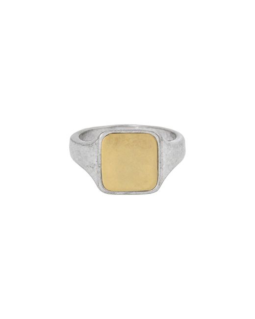 AllSaints Square Signet Ring in Warm Brass/Warm at