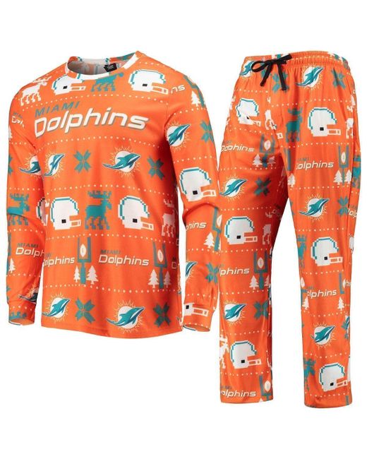 Foco Miami Dolphins Wordmark Ugly Pajama Set at