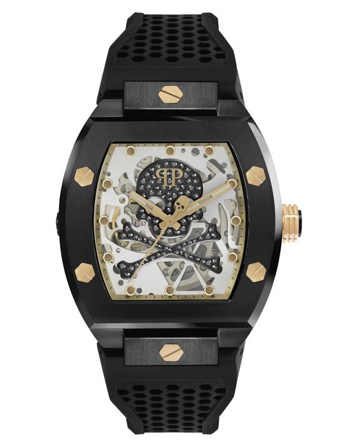 Philipp Plein The keleton Silicone Strap Watch 44mm in at