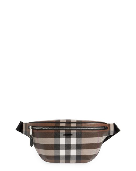 Burberry Cason Check Canvas Leather Belt Bag in at