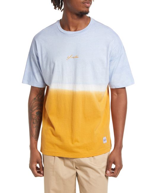 Native Youth Ombre Dip Dye Cotton T-Shirt in at X-Large