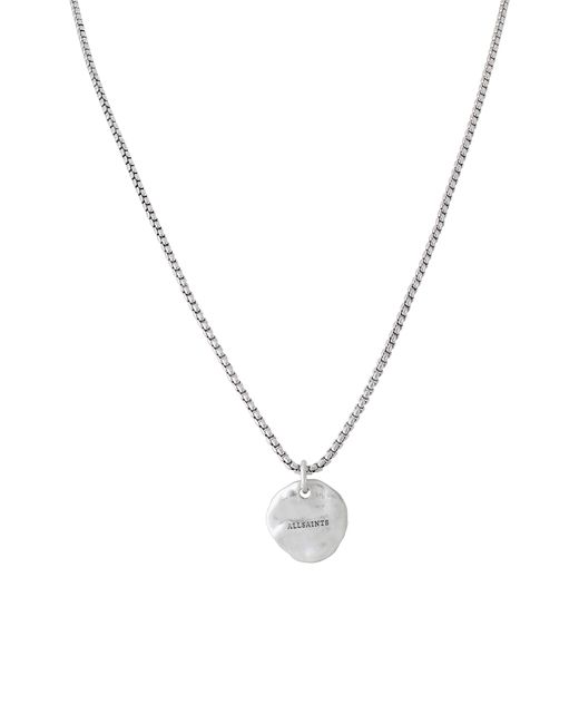 AllSaints Hammered Disc Pendant Necklace in at