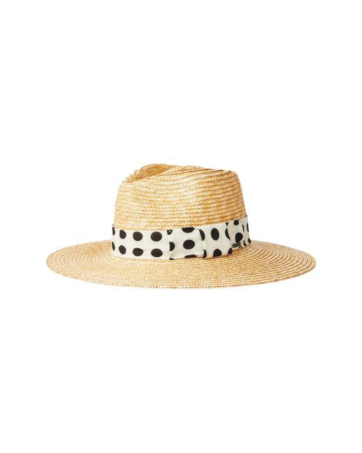 Brixton Joanna Straw Hat in Honey/Dots at