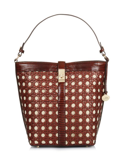 Brahmin Shira Woven Leather Bucket Bag in at