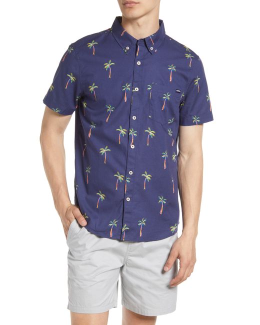Chubbies The Palm Tree Short Sleeve Stretch Cotton Button-Down Shirt in at