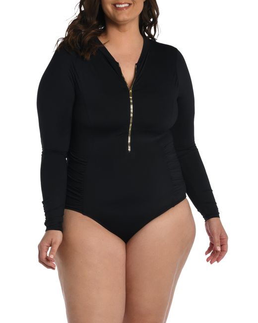 La Blanca Island Goddess Ruched One-Piece Swimsuit in at