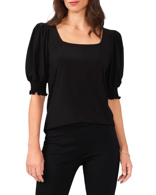 Chaus Square Neck Smocked Sleeve Blouse in at