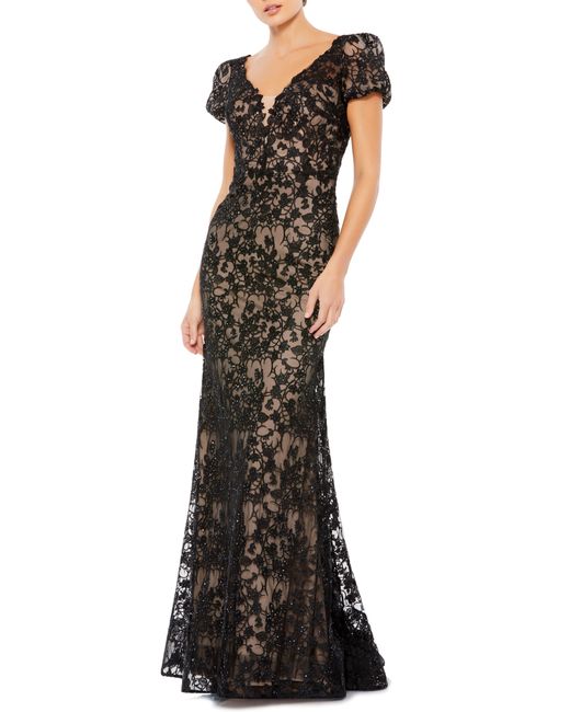 Mac Duggal Lace Trumpet Gown in at
