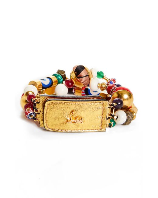 Christian Louboutin Greekaba Beaded Bracelet in Multi/Gold at