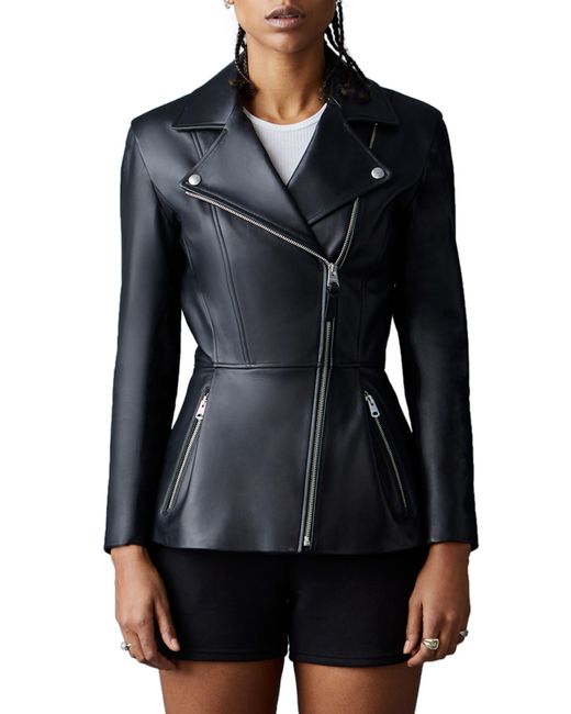 Mackage Day Peplum Leather Jacket in at
