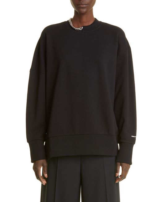Stella McCartney Falabella Chain Detail Cotton Sweatshirt in at