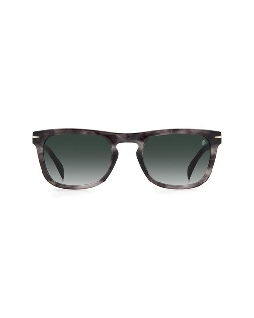 David Beckham Eyewear 53mm Square Sunglasses in Grey Horn Shaded at