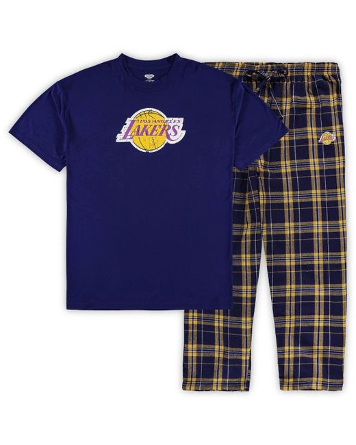 Concepts Sport Los Angeles Lakers Big Tall Ethos T-Shirt and Pants Sleep Set at