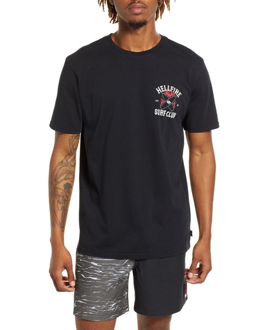 Quiksilver x Stranger Things Hellfire Surf Club Graphic Tee in at