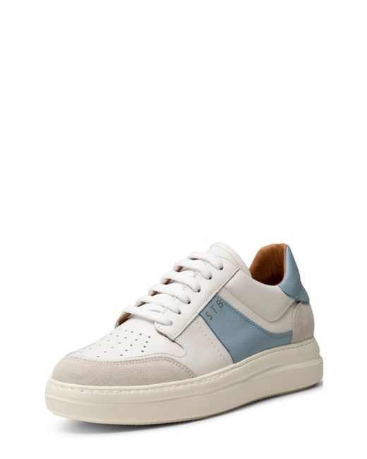Shoe the Bear Valda Lace-Up Leather Suede Sneaker in White at