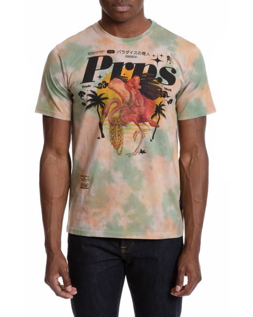 Prps Crutch Tie Dye Cotton Logo Graphic Tee in at