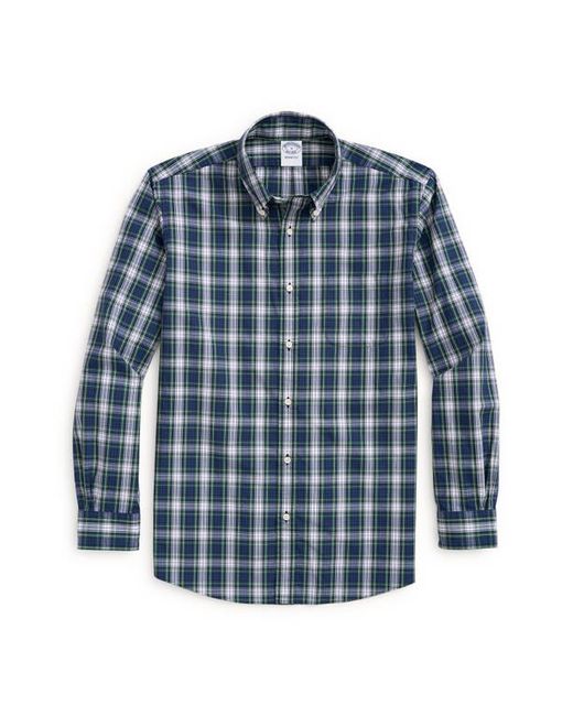 Brooks Brothers Regent Fit Plaid Button-Down Shirt in Blue/White Multi at