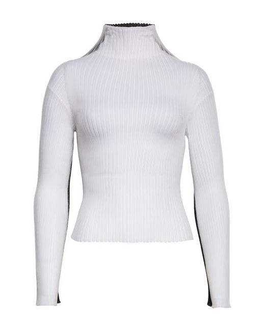 a. roege hove Sofie Ribbed Block Turtleneck Top in Black at