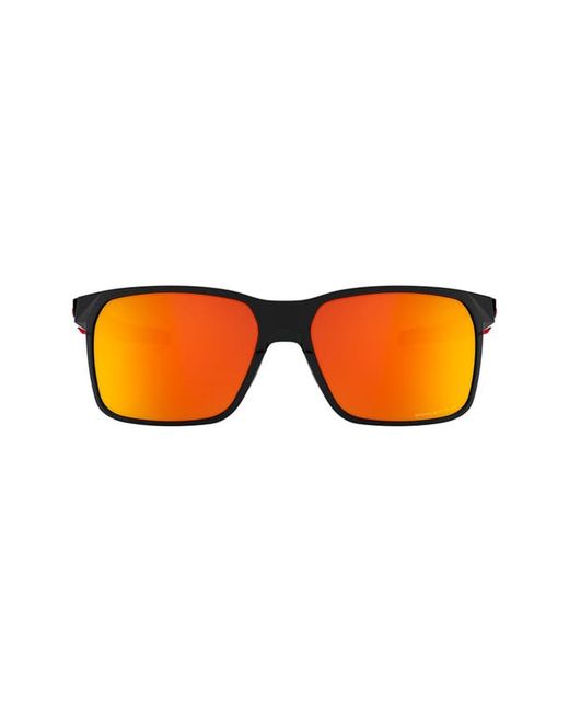 Oakley Portal 59mm Polarized Square Sunglasses in Polished Black/Prizm Ruby at