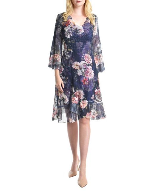 Komarov Bell Sleeve Charmeuse Chiffon A-Line Dress in at