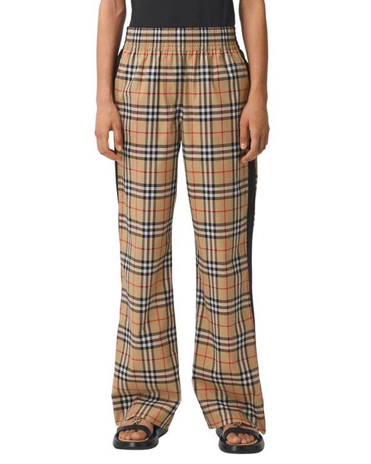 Burberry Louane Check Side Stripe Stretch Cotton Pants in at