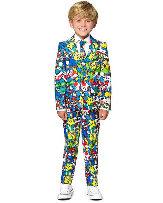 OppoSuits Super Mario Two-Piece Suit with Tie in at