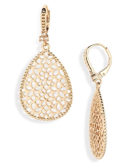Marchesa Filigree Drop Earrings in Gold/Gold at