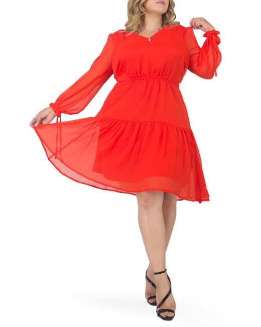 Standards & Practices Prairie Chiffon Long Sleeve Dress in at
