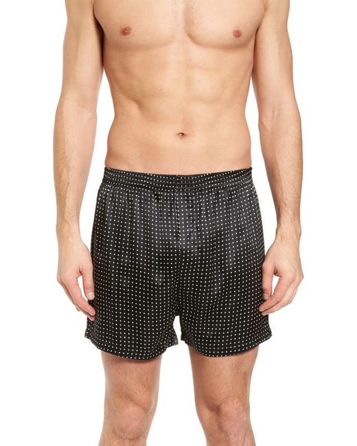 Majestic International Dot Silk Boxers in Piping at
