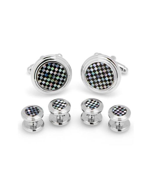 Cufflinks, Inc. Inc. Onyx Mother-of-Pearl Shirt Studs Cuff Links in at